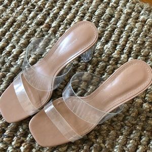 vinyl sandals with methacrylate heel